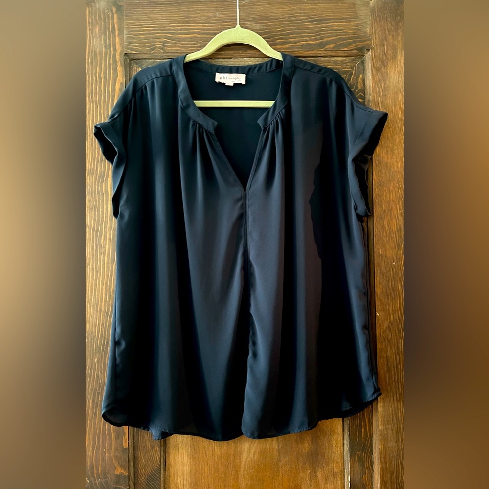 Philosophy Sheer Cap-Sleeved Blouse